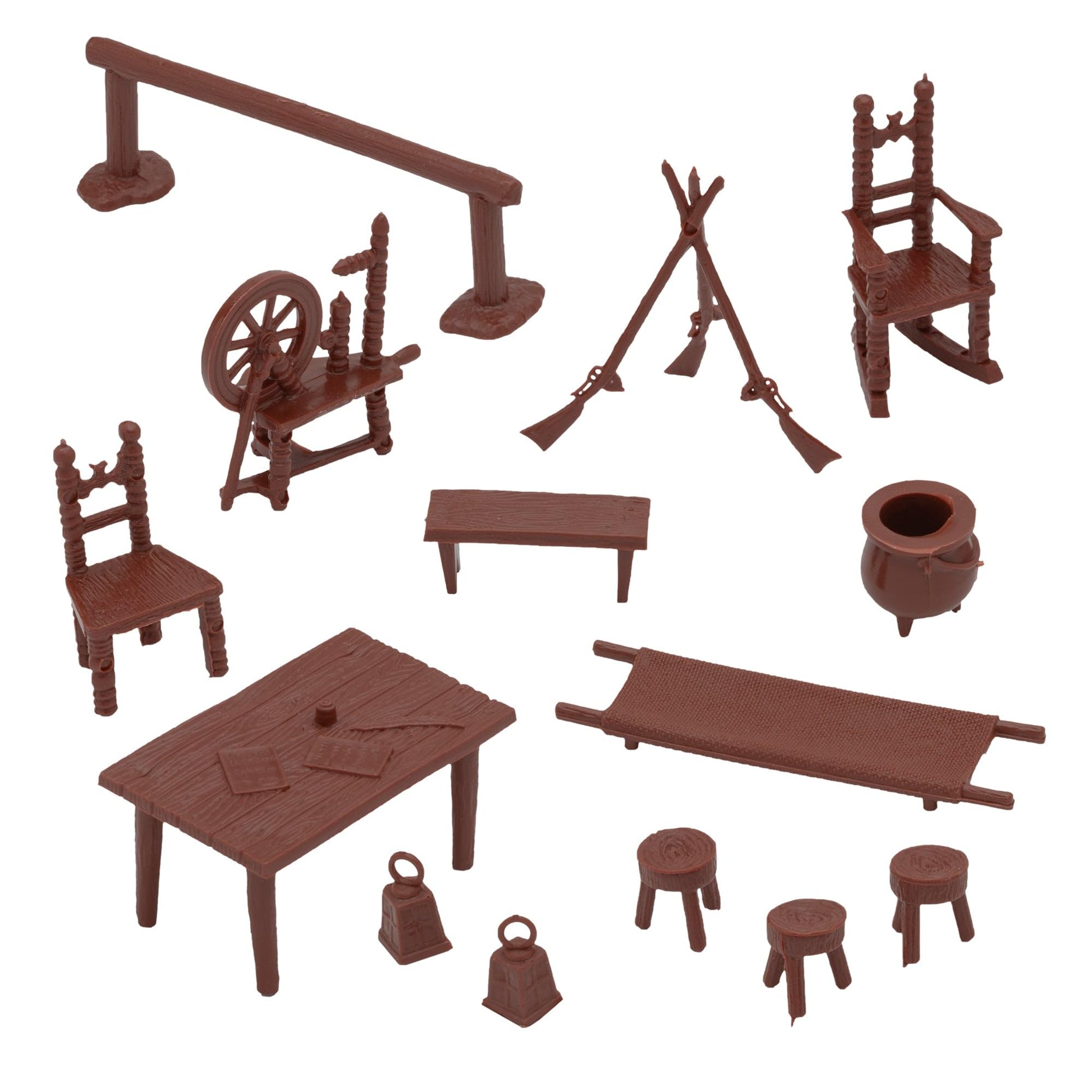 BMC Classic American Revolution Colonists - White 21pc Plastic Figure Playset