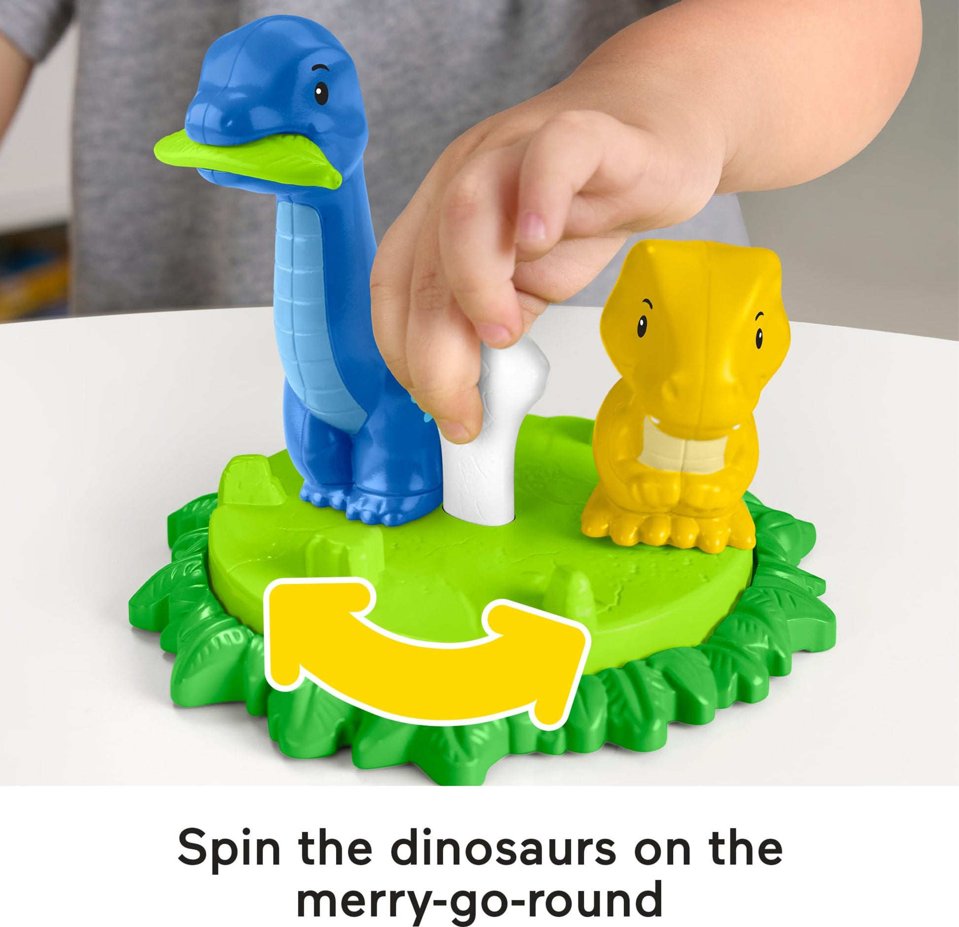 Little People Fisher-Price Spin & Play Dinosaur Playground - Toddler Interactive Playset with Spinning Action