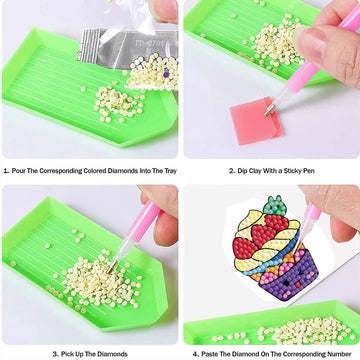 FLYSONG Diamond Art Kits for Kids,DIY Cute Bunny 24 Pcs Creative Diamond Art Stickers - Gem Craft Mosaic Painting Stickers by Number Kits (Cute Bunny)
