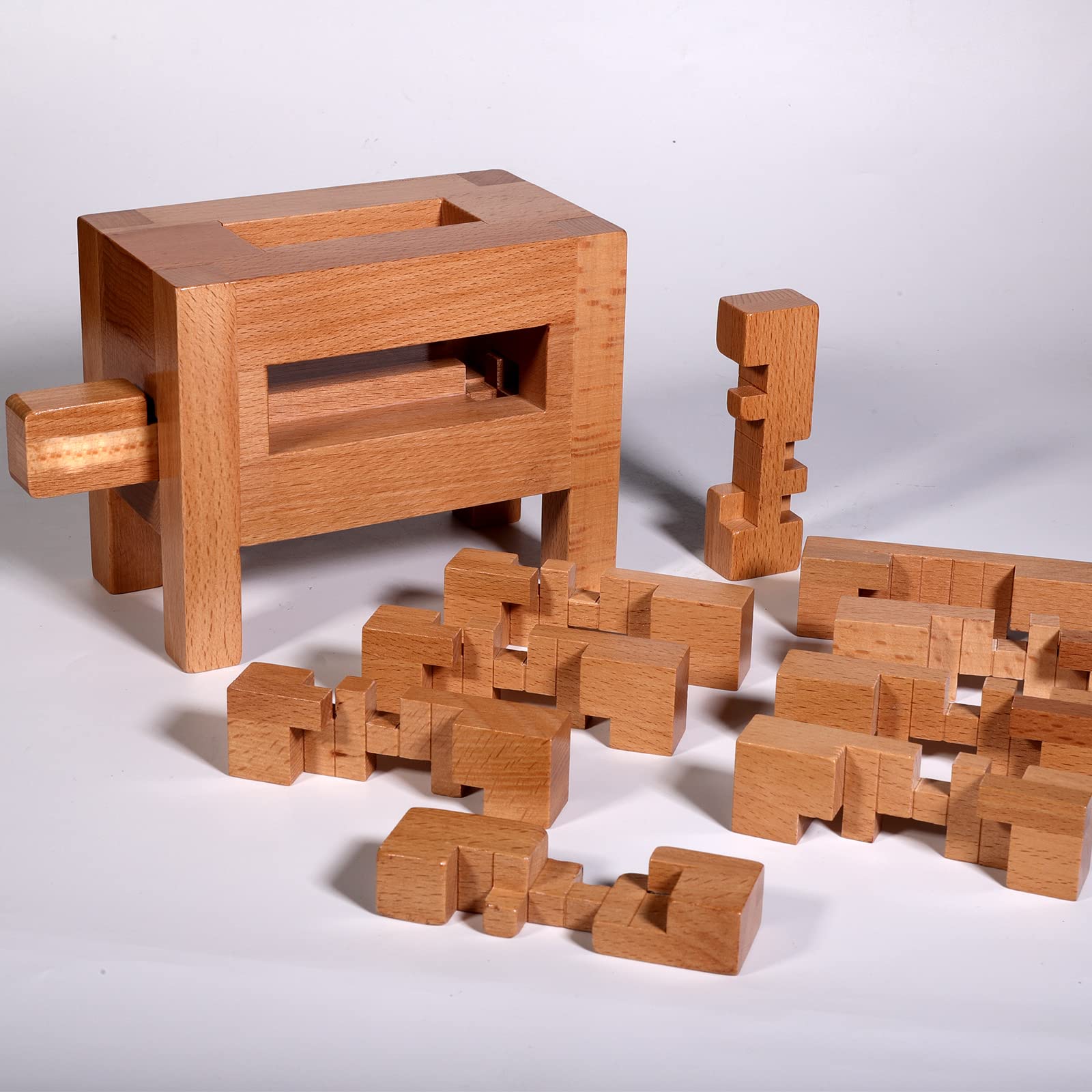 Onietoiy Unique 671-Step Extreme Difficulty Wooden Brain Teaser Puzzle Toy