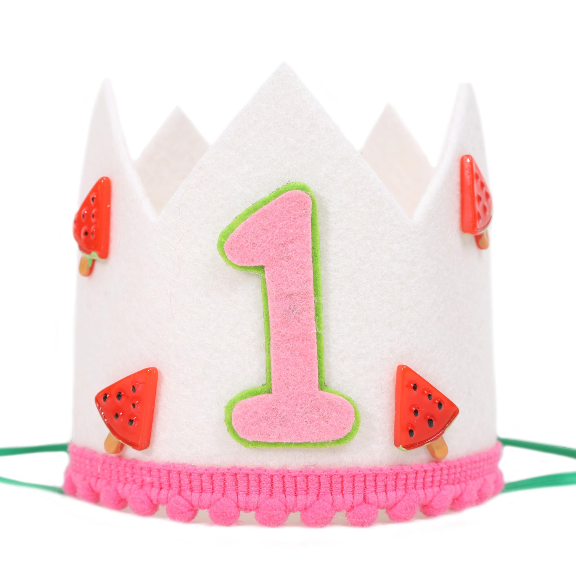 Agvgaza Watermelon 1st Birthday Crown - Watermelon First Birthday Decorations, Summer One in a Melon Party Outfit, Cake Smash Photo Props, Baby Shower