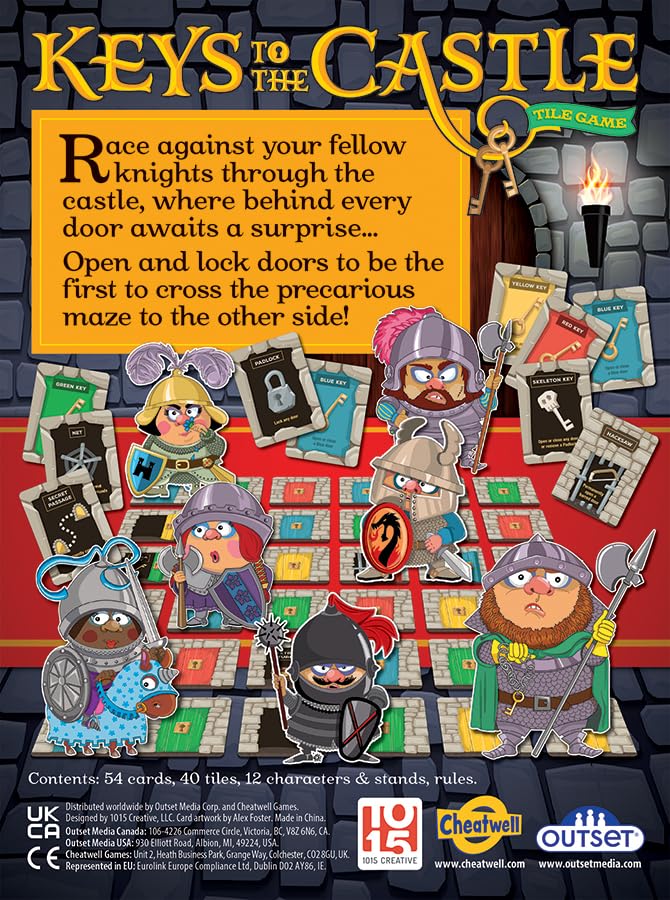 Keys to The Castle - Race to The Other Side! - A Build-The-Board Card Game for Families - 2 to 4 Players - Different Every time You Play - Fun for