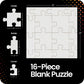Hygloss Junior Community Puzzle - Award-Winning Design - 16 Piece Blank Puzzle to Write and Draw On - Universal Interlocking Pieces, 12" x 12" Layout