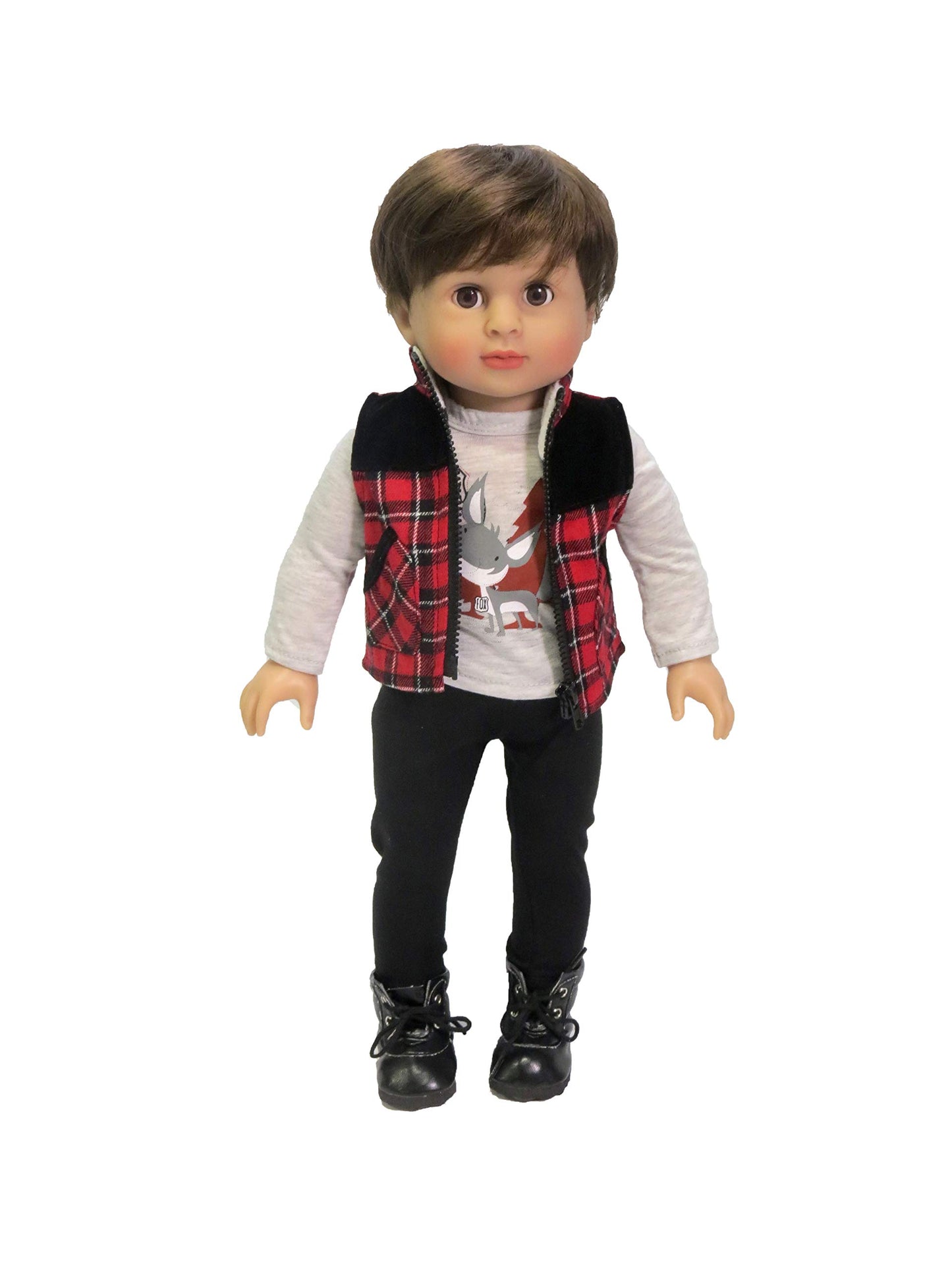 American Fashion World Boy’s Outdoorsy 3 Piece Vest and Pant Sets for 18-Inch Dolls | Premium Quality & Trendy Design