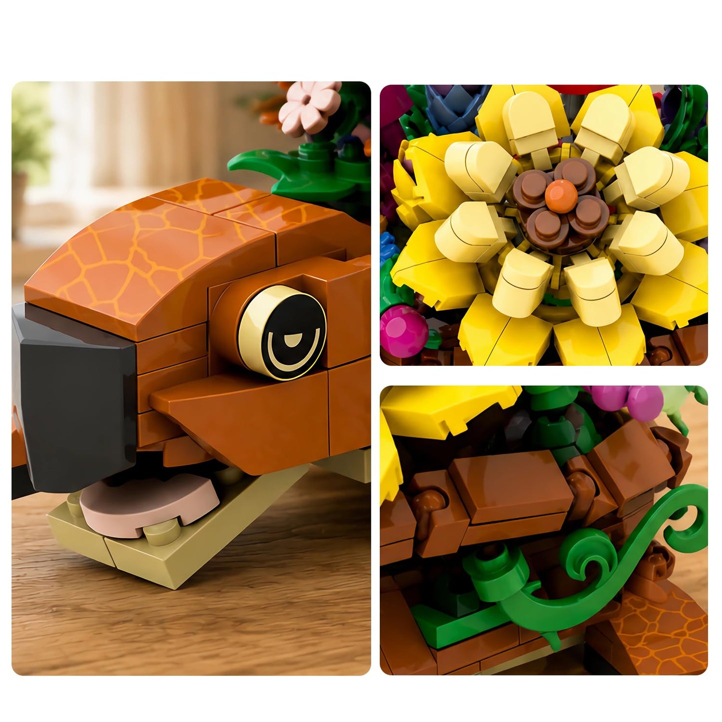 JYLWSMHU Sea Turtle Succulent Building Block Set 587 Pcs Botanical Flower Plant Model Kit for Adults & Teens Creative Animal Micro Garden Construction
