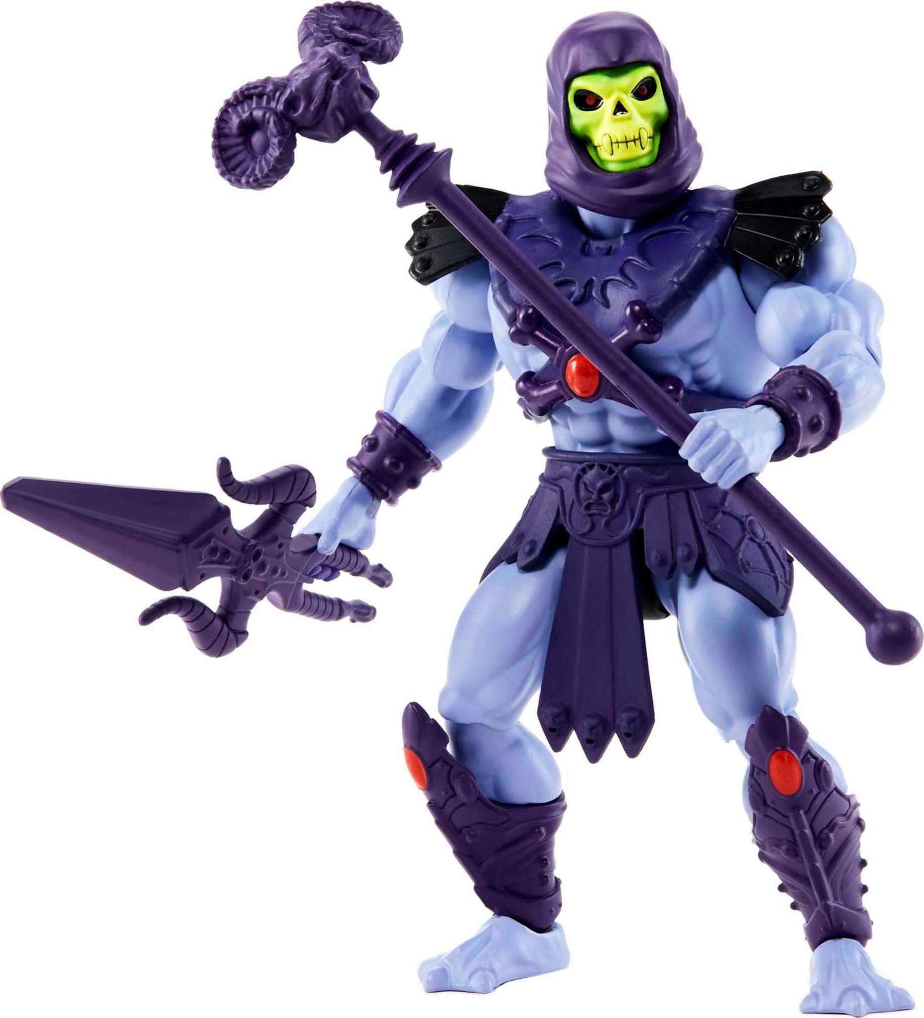 Mattel Masters of the Universe Origins Action Figure & Accessories Set, Skeletor 5.5-inch Collectible Toy with Posable Joints & Mini-Comic