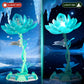 Jasmine Table Lamp Building Blocks Set, Princess Flower Shaped Building Toy with LED Light, Creative Home Decoration & Artificial Flower Night Light
