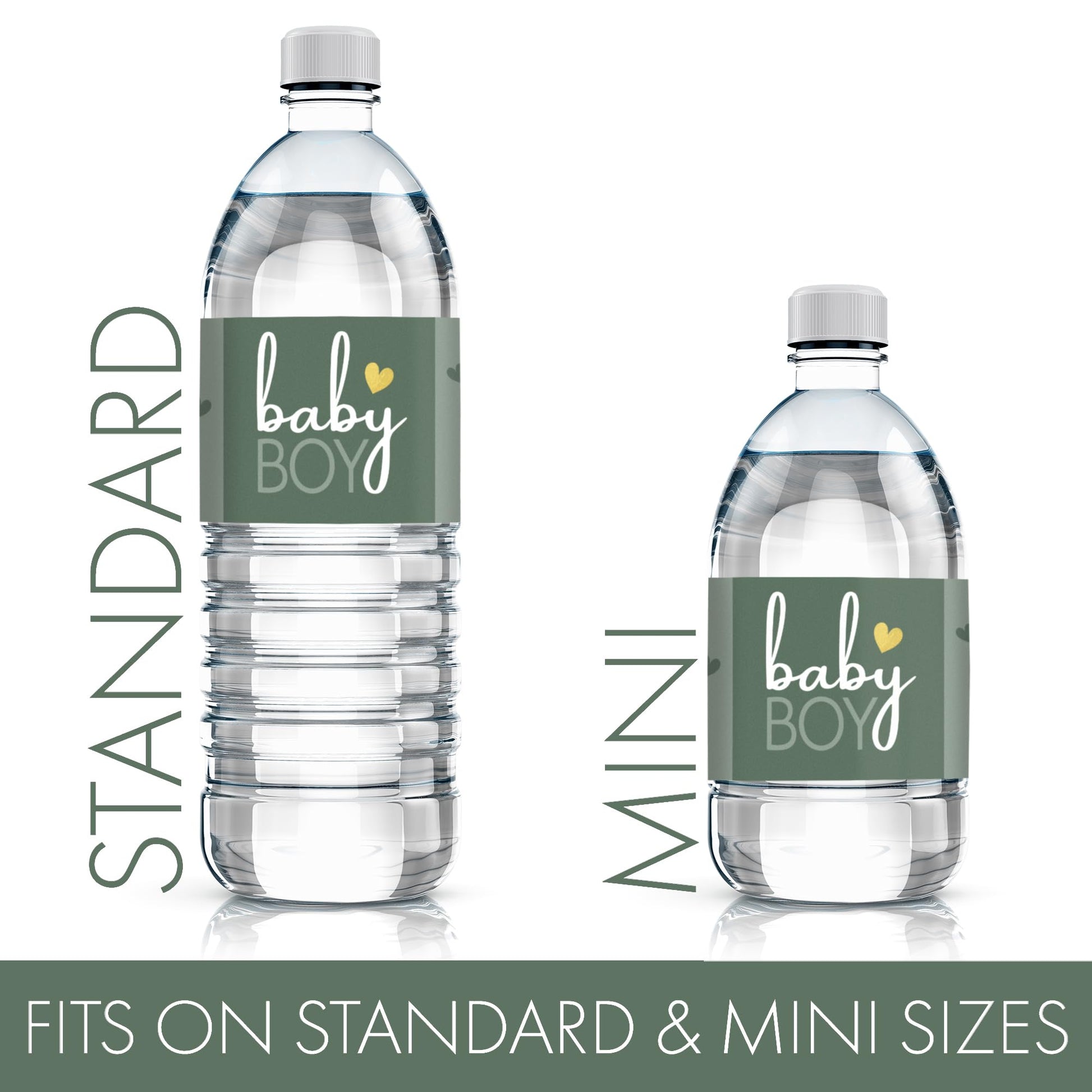 Green It's a Boy Baby Shower Water Bottle Labels, 20 Count