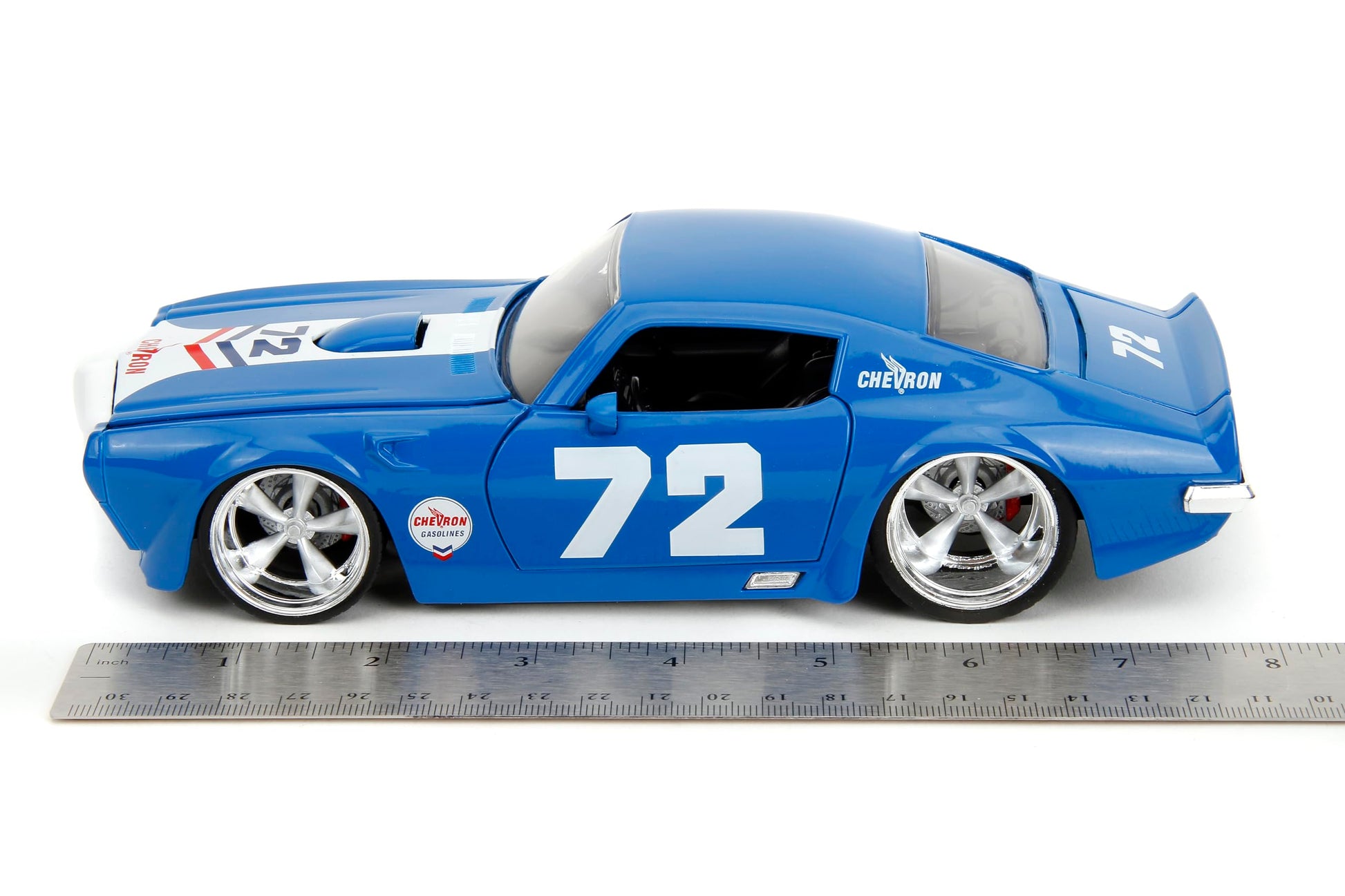 Jada Big Time Muscle Chevron 1:24 1972 Pontiac Firebird Die-Cast Car, Toys for Kids and Adults(Blue)