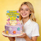 Whats Funnier Than 24 25 Cake Topper, Yellow Sponge 25th Birthday Cake Decor, Single Sided Glitter Cardstock with Acrylic Stick, Funny 25th Birthday
