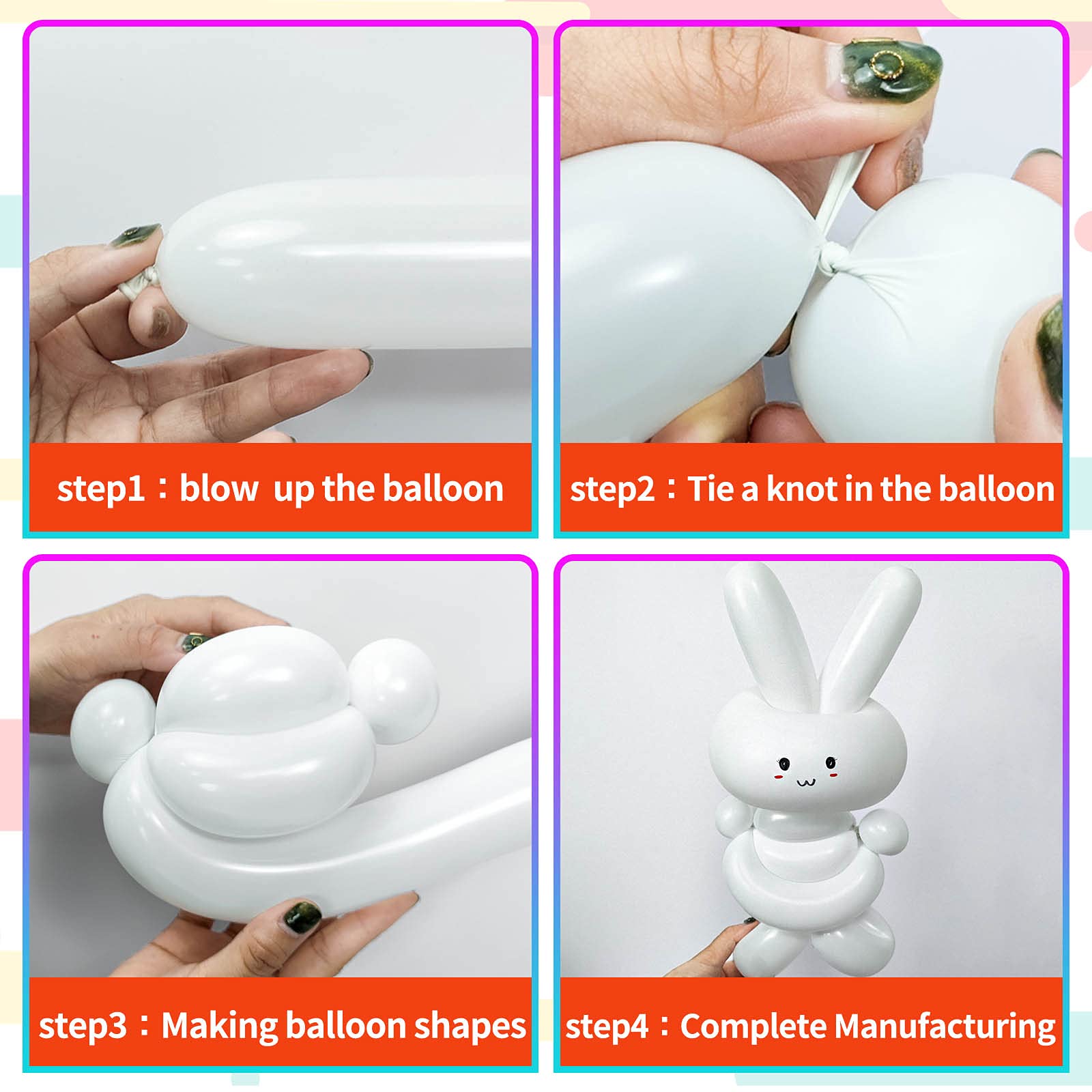 100Pcs clear 260 Balloons Clear Long Skinny Latex Balloon for Animal Ballons, Premium Quality Balloons for Beginners Baloons Making Kid's Carnivals