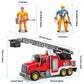 i DIY Fire Truck Toy with Sound & Light - 2pcs Firefighter & Water Sprinkler with Water Tank - Friction Powered Toy for Toddlers 3-5
