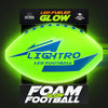 LIGHTRO - Soft Foam Glow in The Dark Football - 8" Youth Size - Super Bright LEDs - Batteries Included - LED Football - for Kids 6 7 8 9 10 11 12