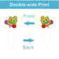 25pcs Cartoon For Geometry Aesthetic Dash Birthday Decorations with 24pcs Cupcake Toppers, 1pcs Cake Topper for Birthday Party Supplies.