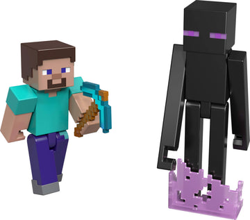 Mattel Minecraft HTN26 Entrance of Fear Kids Figure Playset with Steve and Enderman Characters Ages 6+ Multi