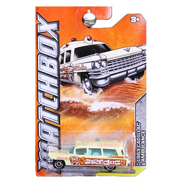 Matchbox 2012 Beach 1963 Cadillac Ambulance Surf Doc Beach Patrol Yellow
