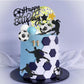 Soccer Cake Topper Soccer Ball Player Cake Decorations for Soccer Sport Birthday Supplies (Blue)
