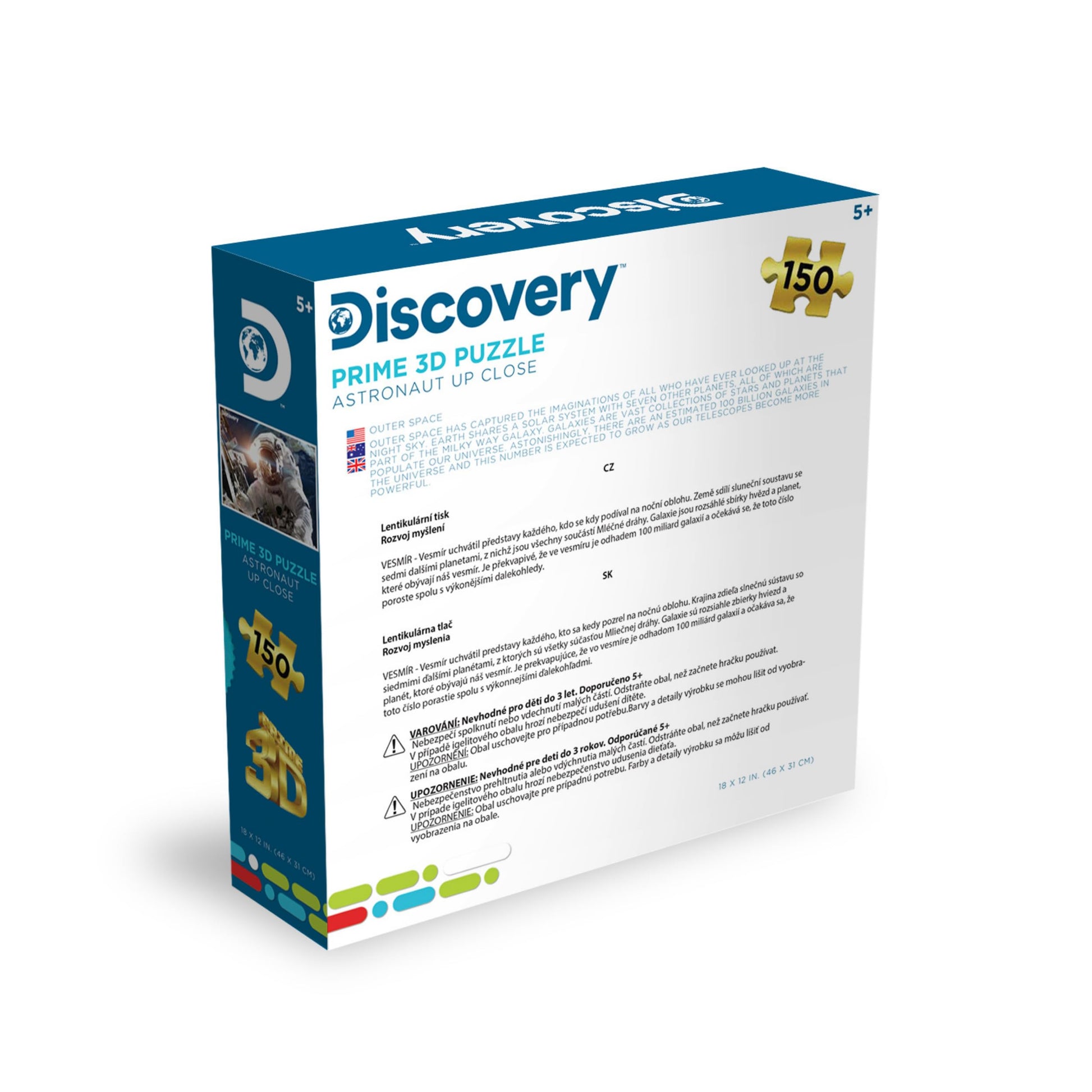 Prime 3D | Discovery | Space | 150 Piece 3D Jigsaw Puzzle for Adults & Kids | Finished Size 18" x 12" | Challenging & Fun for Kids & Families |