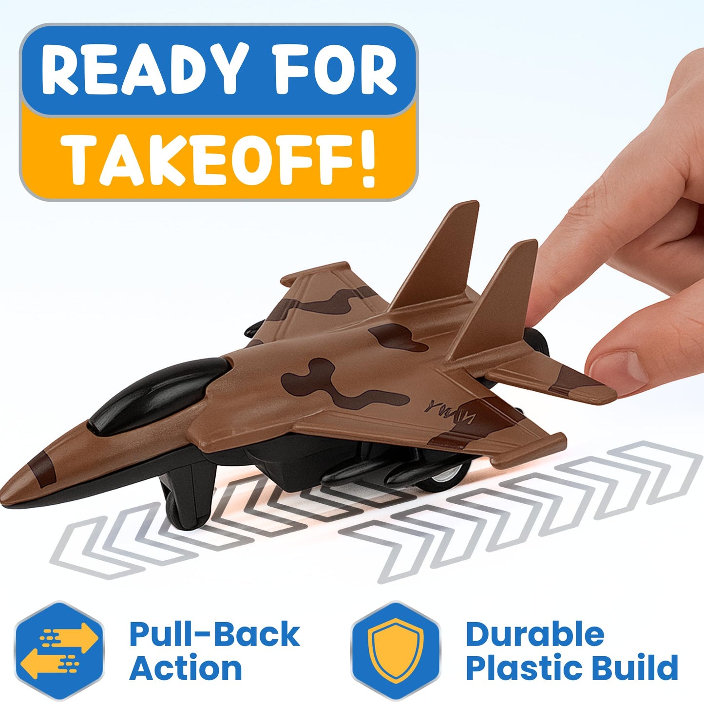 4 Pack: Diecast Fighter Jets Pullback Airplane Military Plane Toys Army Air Force Party Favors Kids Playset and Durable Die-cast Metal Miniature