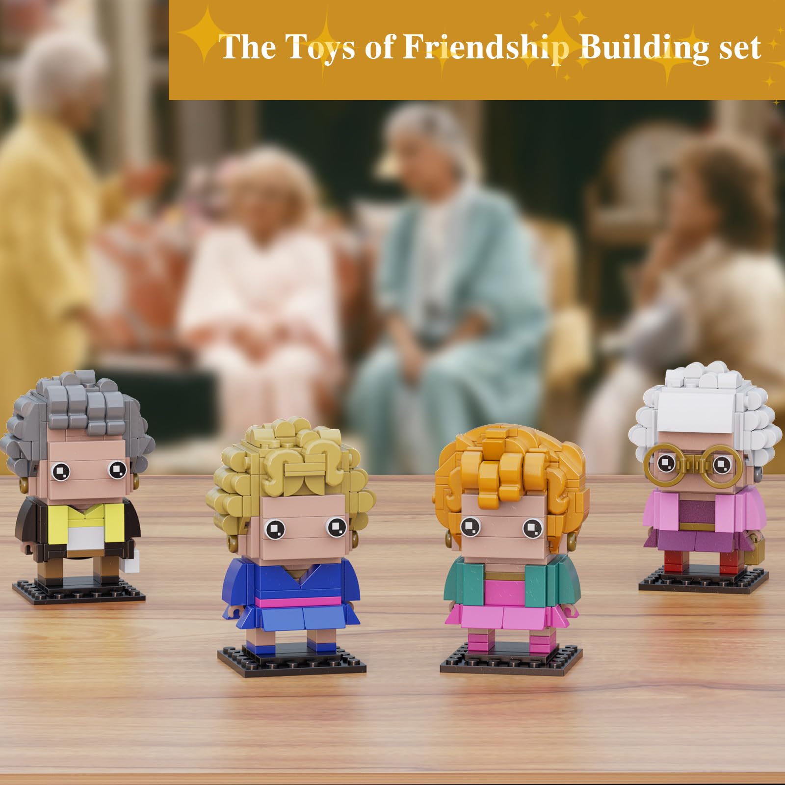 Golden Lady Building Blocks Set, 4 Figures of The Single Women, Petrillo, Nylund, Zbornak and Devereaux, Stable Lovely Toy is Symbol of Girls