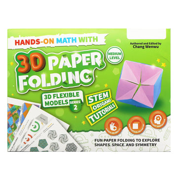 Foraineleyo Hands-On Math with 30 Paper Folding 3D Flexible Models Series 2 - STEM Origami Tutorial Book for Boys Girls Ages 6-12 - Explore Shapes