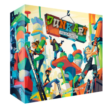 Ludonova Junk Art Revolution Board Game - Build Wild Sculptures and Earn Fame Around The World in a Creative Dexterity & Balance Challenge for Kids