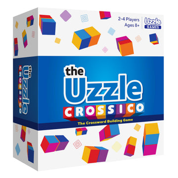 Crossico by Uzzle Games - Family Games for Children & Adults, Crossword Puzzle Word Games - A Thrilling Classic Game with a Twist, 2-4 Players,