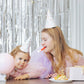 Pastel Pink and Silver Foil Fringe Curtains - 4 Pack Party Backdrop Decorations for Birthday, Bachelorette, Valentine's Day Celebrations