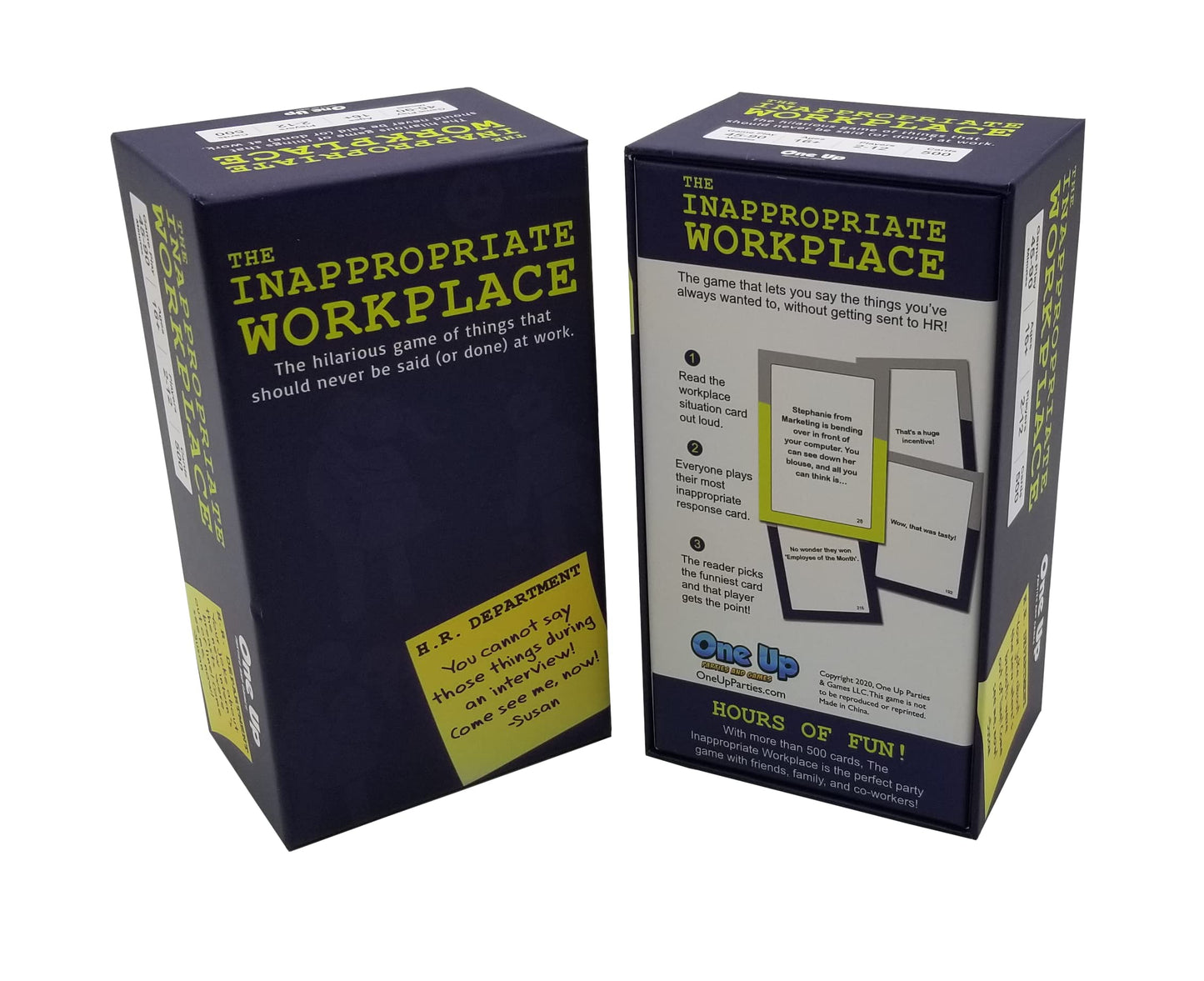One Up Parties and Games The Inappropriate Workplace - New for 2021. The Hilarious Game of Things That Should Never be Said (or Done) at Work.