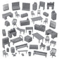 BMC Classic Marx Military Base Camp - 44pc Plastic Army Men Playset Accessories