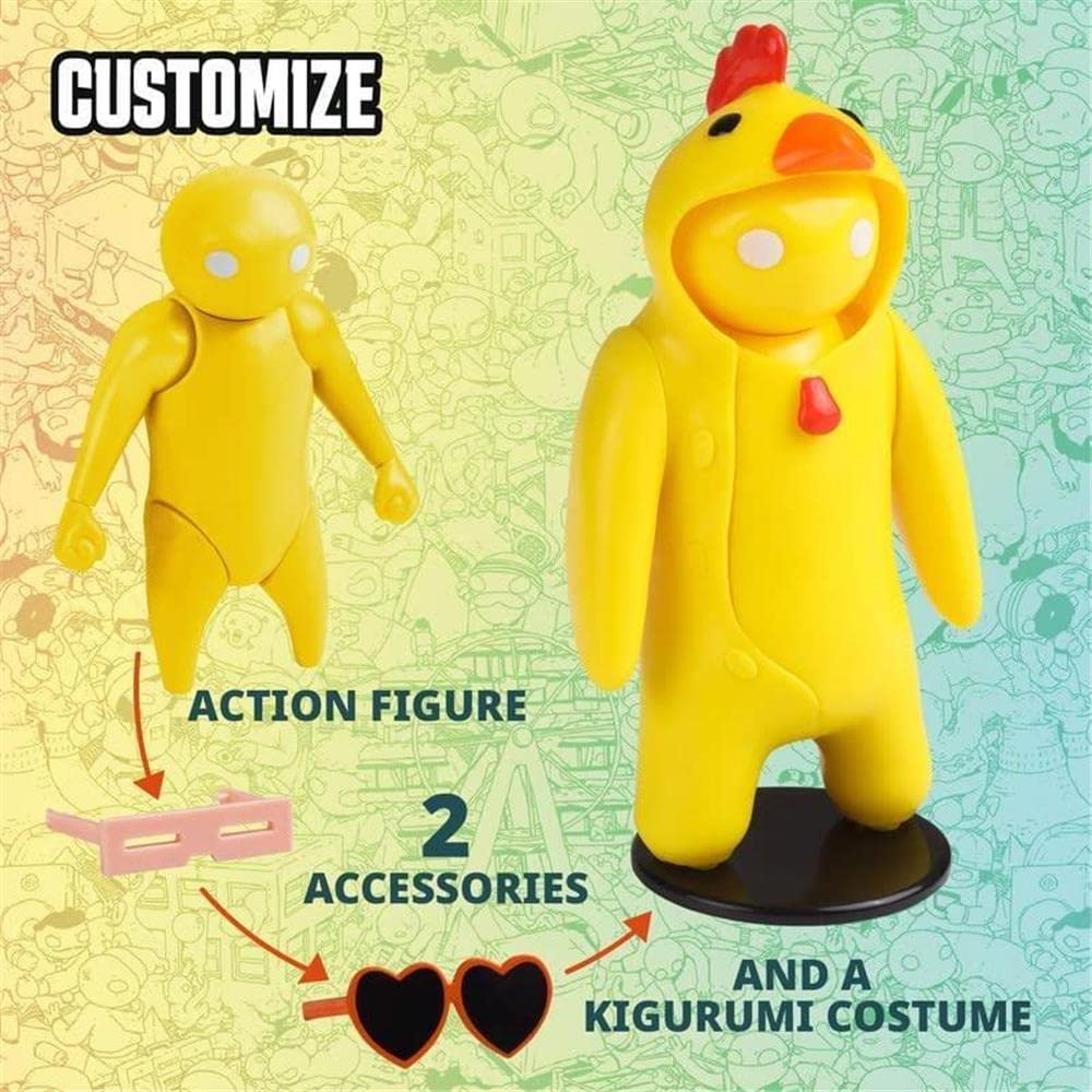 Gang Beasts Yellow Chicken Costume Video Game Fighter Character Figure