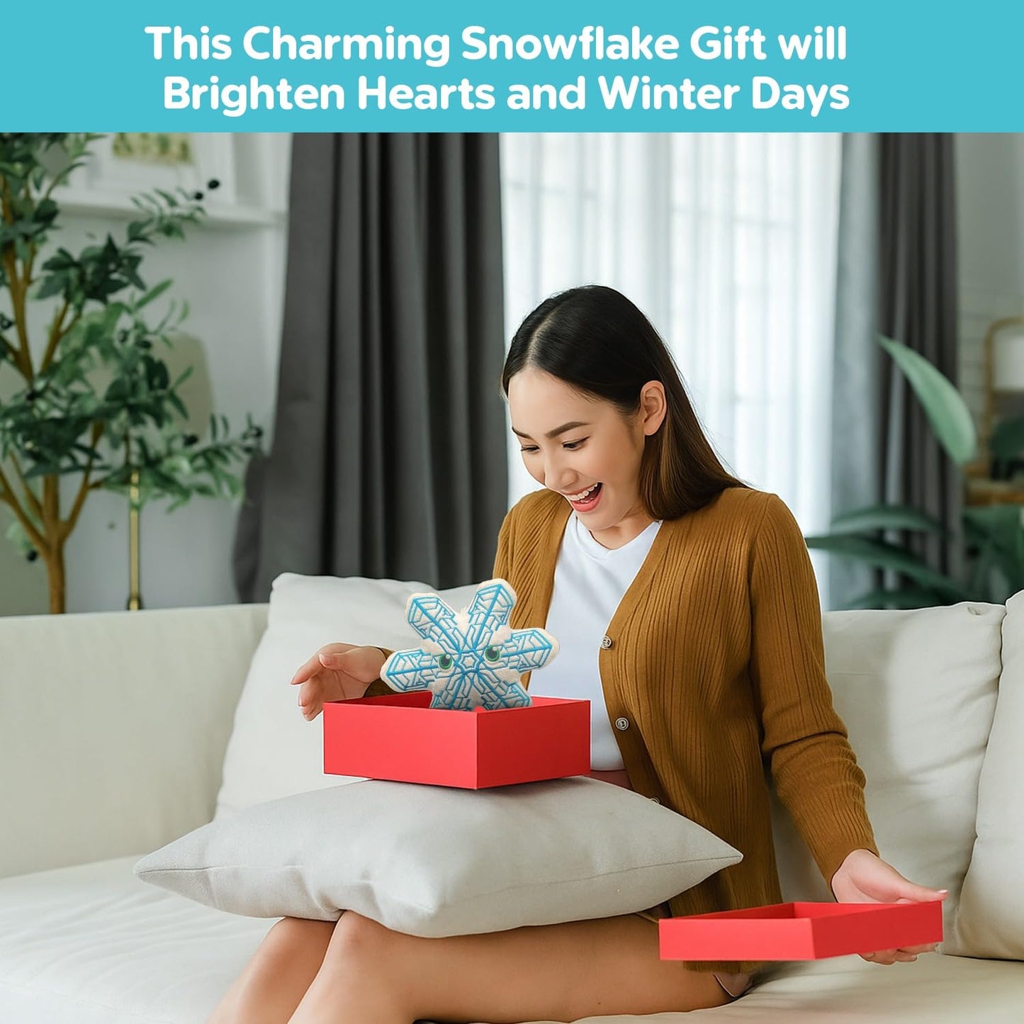 Thunderheads Snowflake Plush, Sectored Plates Design, Nature-Inspired Fun Plushie with Educational Card, Sustainably Made Soft Earth Science Gift