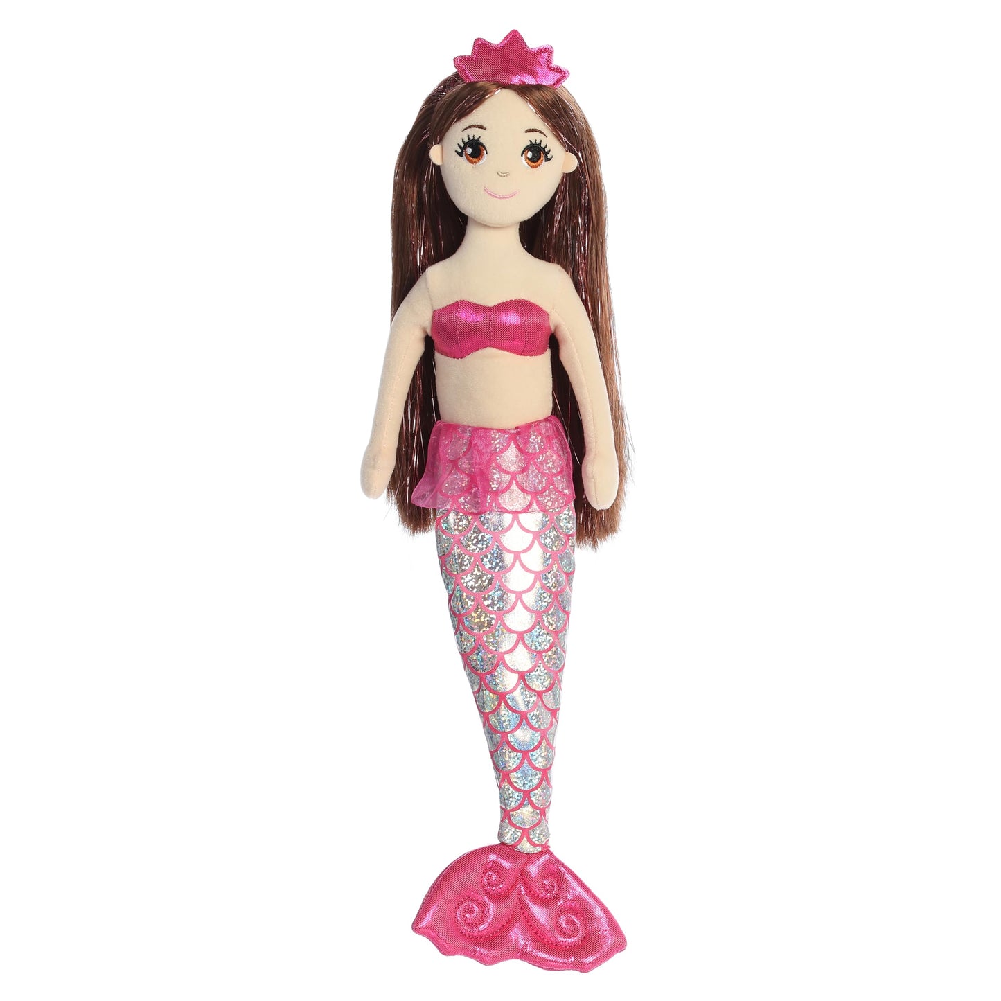 Aurora® Enchanting Sea Sparkles™ Ruby Stuffed Doll - Imaginative Play with Magical Companions - Perfect for Kid's Birthdays and Celebrations - Pink 18