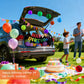 Pre-Strung Happy Birthday Decoration, Fabric Felt Birthday Banners Poms Pom Party Garland Felt Pennant Flag With 10PCS Honeycomb Balls, Reusable Party