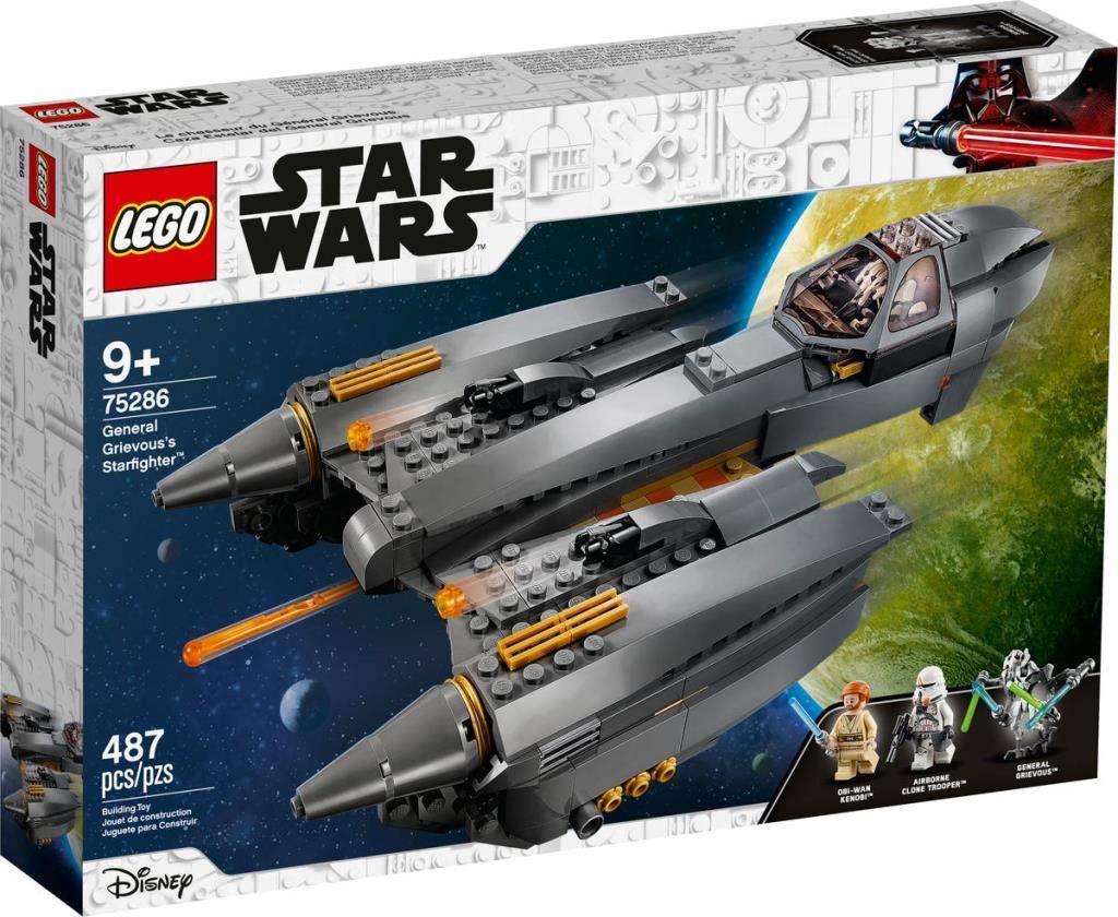 LEGO Star Wars: Revenge of The Sith General Grievous’s Starfighter 75286 Spacecraft Set with General Grievous, OBI-Wan Kenobi and Airborne Clone