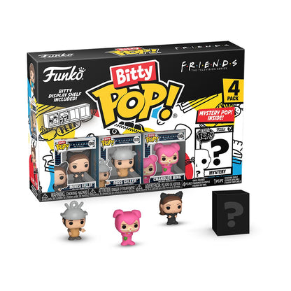 Funko Bitty POP! Friends - Monica As Catwoman, 4-Pack and A Surprise Mystery Mini Figure - 0.9 Inch (2.2 Cm) Collectable - Stackable Display Shelf