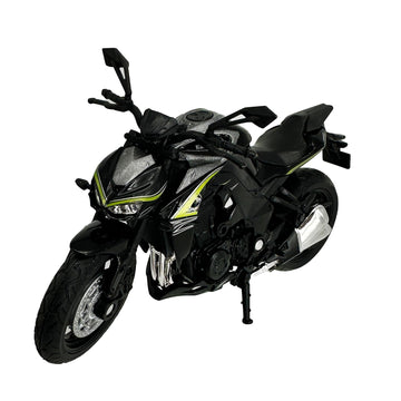 Welly Die Cast Motorcycle Black Kawasaki 2017 Z1000R, 1:18 Scale, Collectible Model Dirt Bike