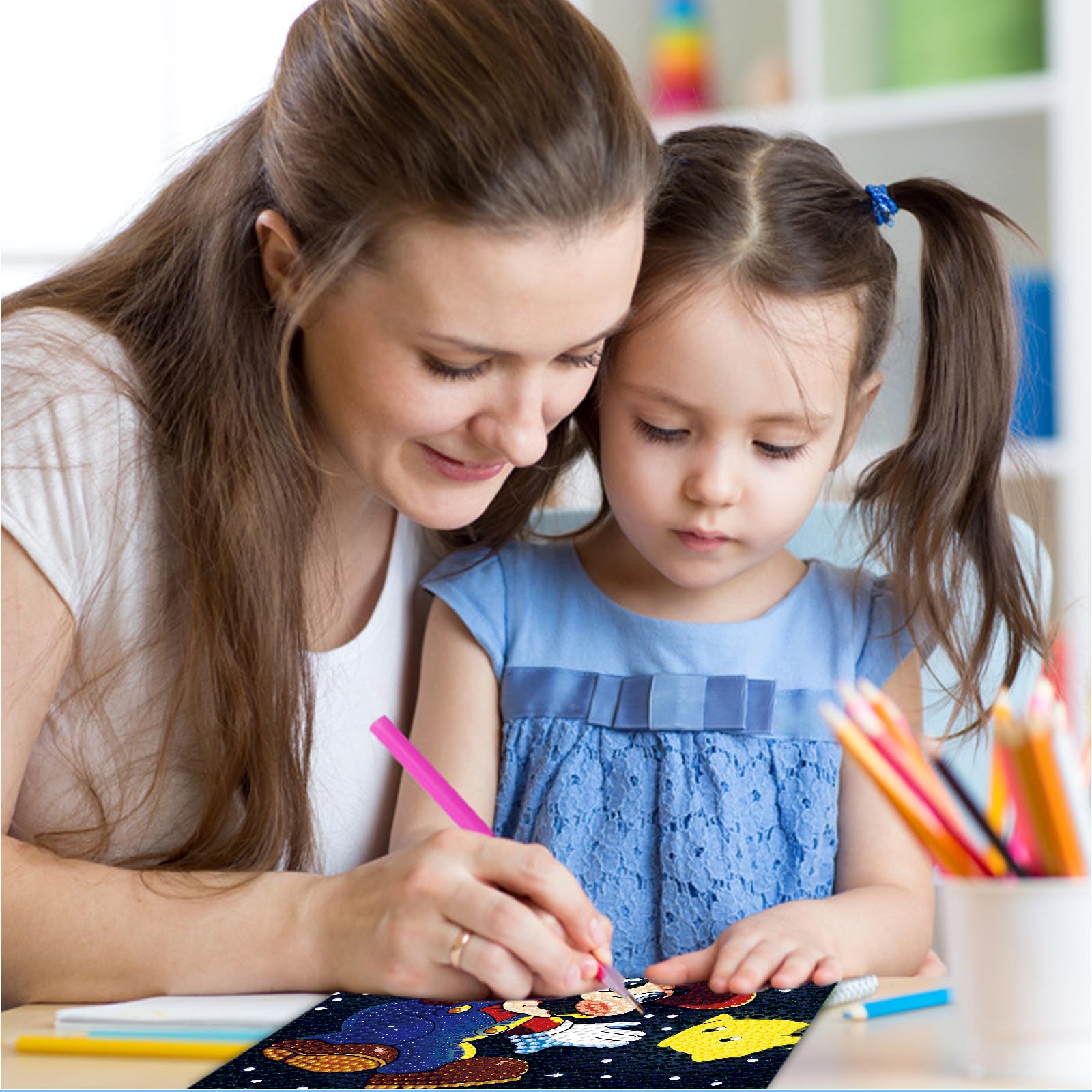 Baiwanerxiang Diamond Art Kits for Kids Ages 8-12, 6 Pcs Diamond Painting for Kids Full Drill Diamond Art Gem by Number for Kids Mosaic DIY Craft