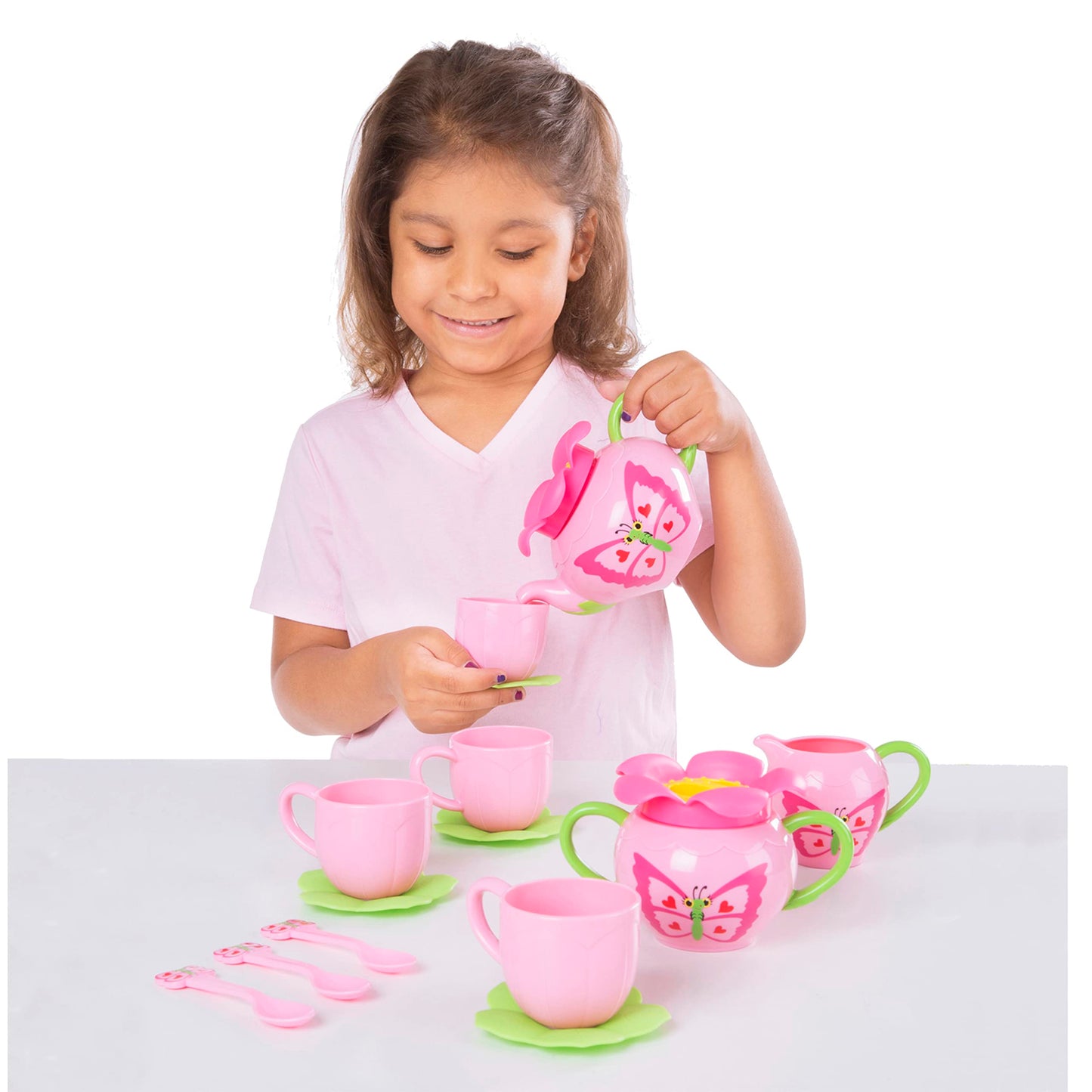 Melissa & Doug Butterfly Tea Set (15 pcs) - Play Food Accessories