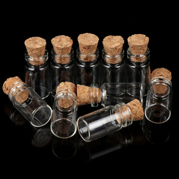 10Pcs Dollhouse Glass Jars Miniature: 1/12 Scale Glass Bottles Food Container for Kitchen Restaurant - Mini Canister Empty with Cork?Dollhouse