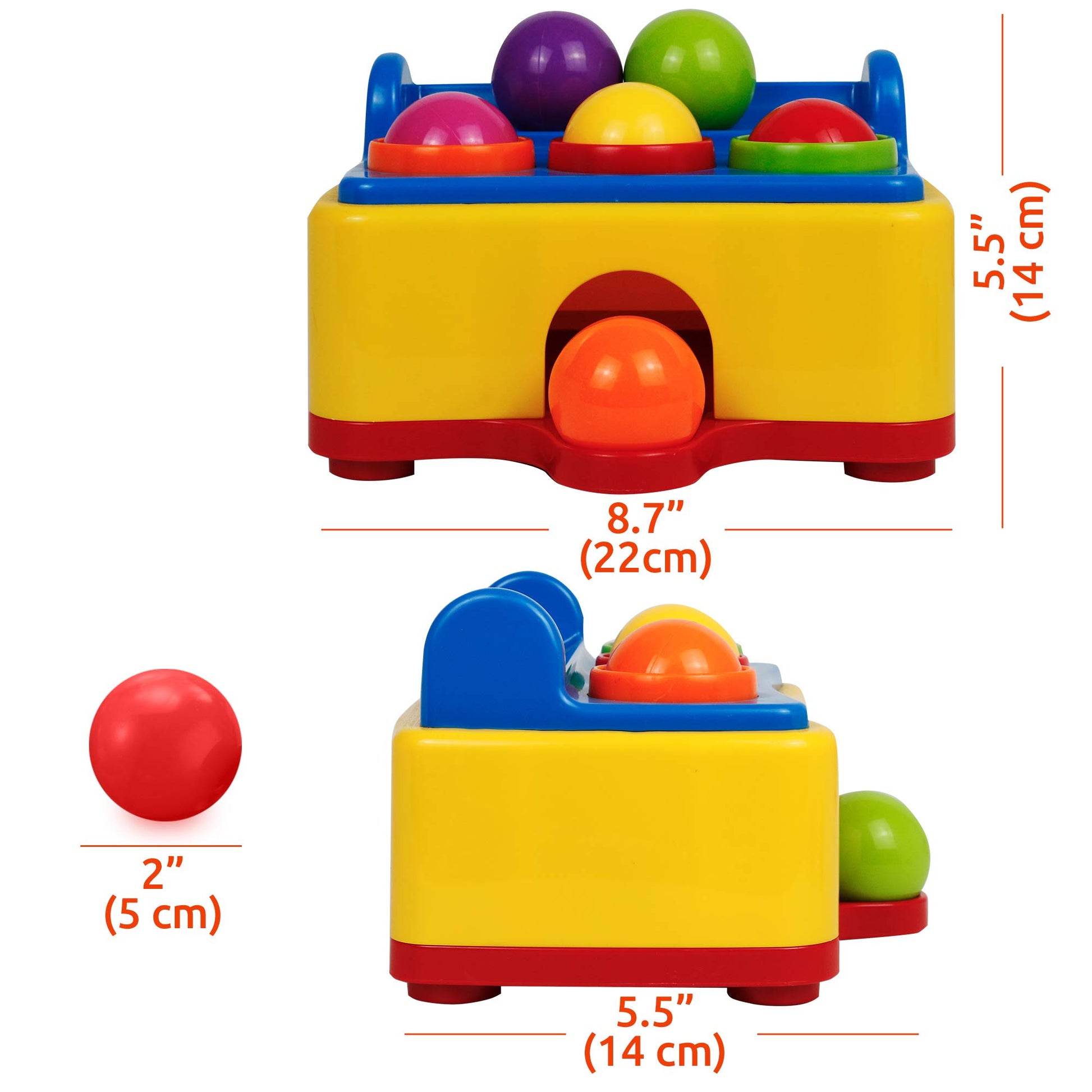 Bambiya Ball Popper Game with Hammer Toy -Baby Toy with Fun Lights and Sound Effects - Hours of Fun and Skills Development with This Baby Ball Toy