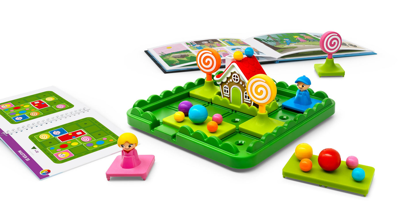 SmartGames Hansel & Gretel's Candy Adventure - Sliding Logic Puzzle with Storybook | 48 Challenges | Plan Ahead to Escape the Witch | Ages 4-7