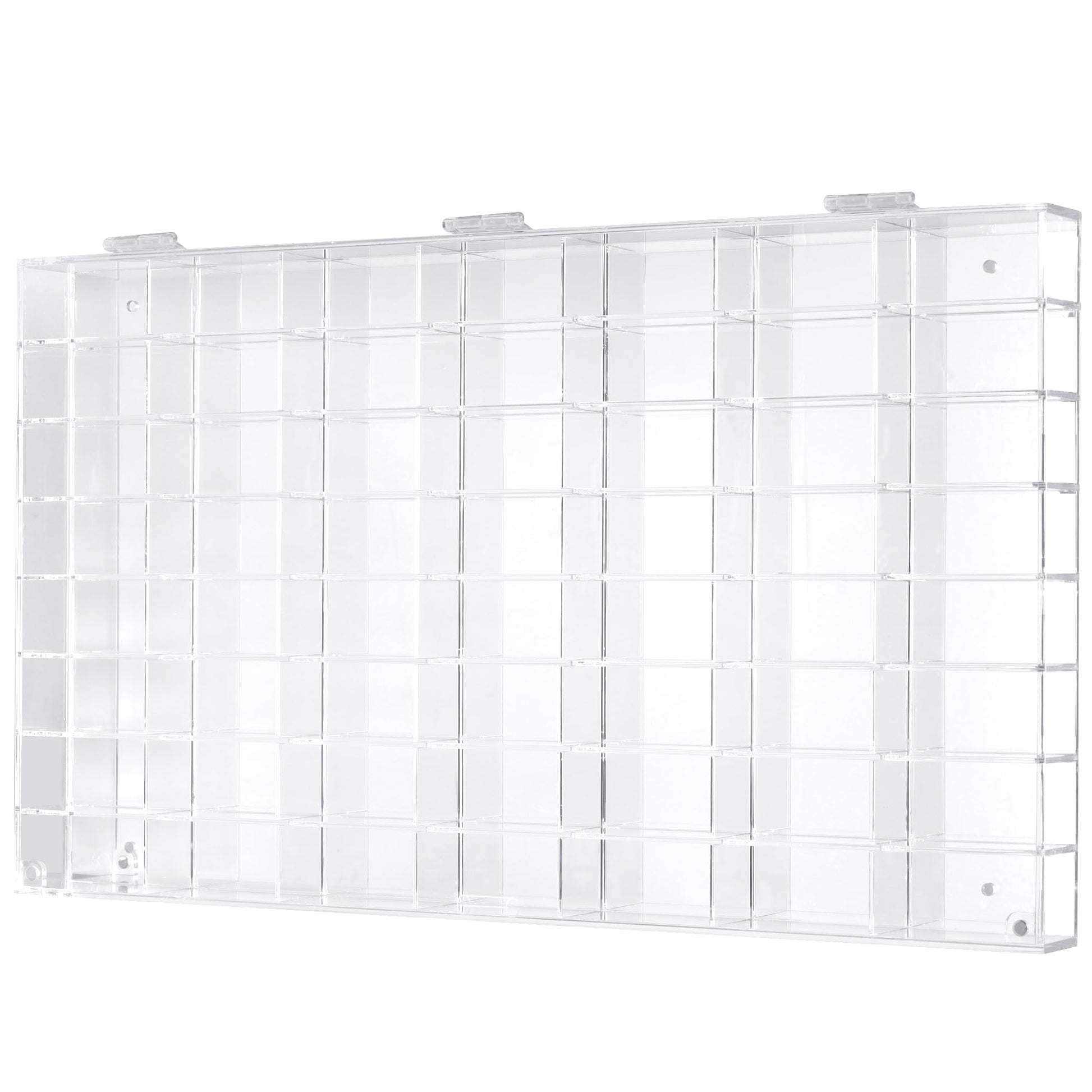 Clear Display Case Wall Cabinet for Hot Small Toy Wheels 1/64 Scale Matchbox Toy Cars Collection Storage Display (56 Slots, 24" X 14")