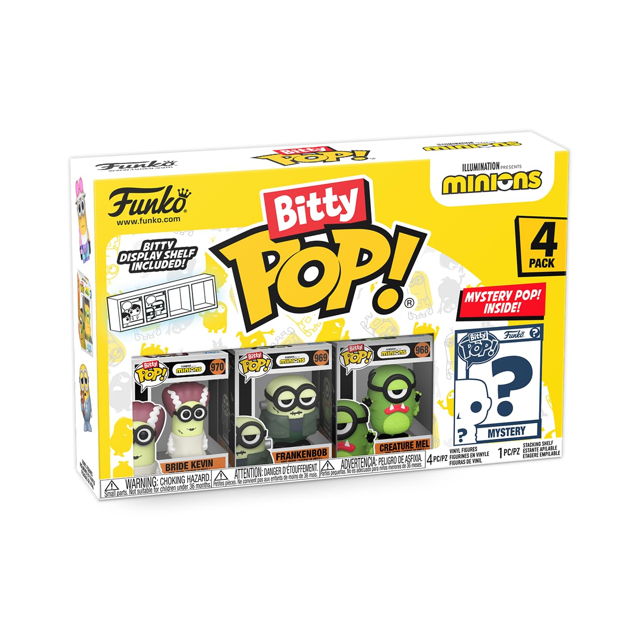 Funko Bitty POP! 4 Pack: Minions - Frankenbob, Bride Kevin + Mystery Minis
