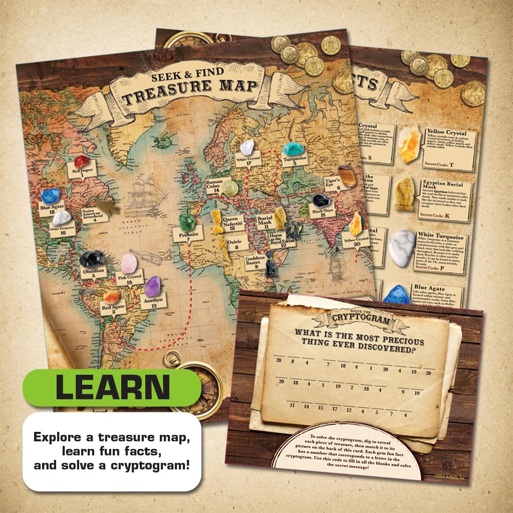 ArtSkills Hidden Treasures Dig Kit - Dig Up 20 Artifacts & Gemstones
