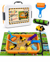 Riyo Play Construction Sensory Bin for Toddlers, 2-in-1 Play Mat, Ages 3+
