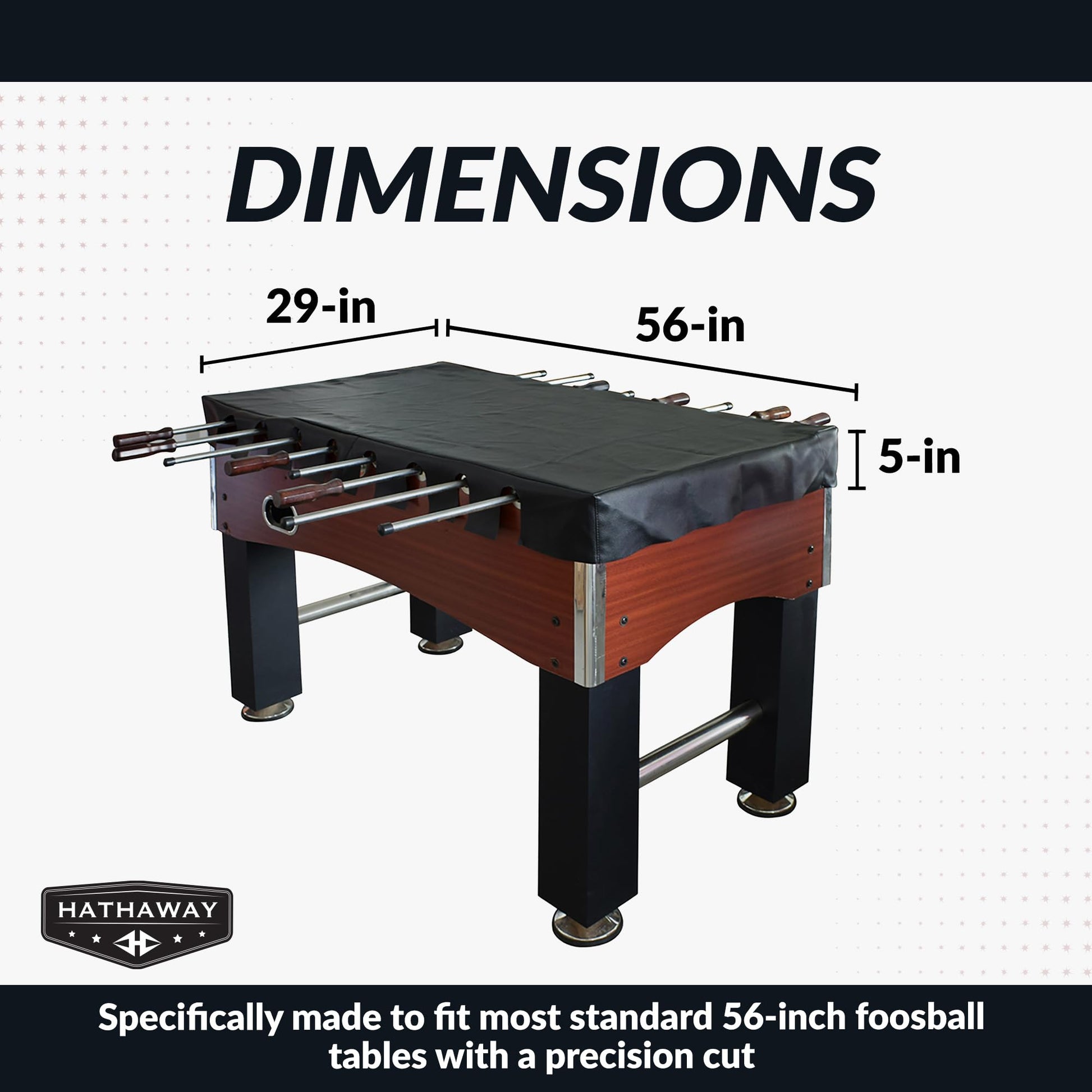 Hathaway Foosball 56" Table Cover , Black
