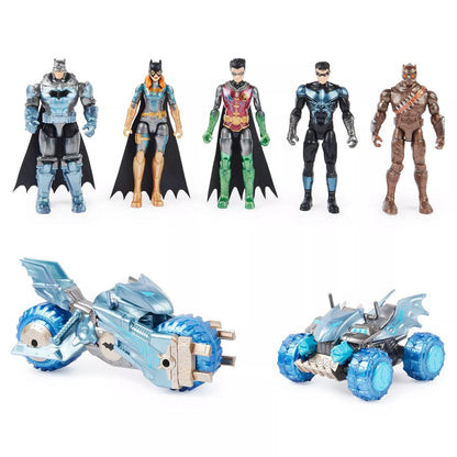 DC Batman 2021 Gotham City Guardians Pack: Metal-Tech Batman, Robin, Nightwing, Batgirl, Talon, Batcycle, Bat-ATV