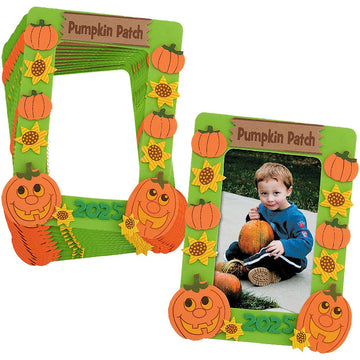 Fun Express 2020 Dated Pumpkin Patch Picture Magnet Craft Kit - Makes 12 - Fall and Halloween Crafts for Kids
