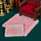 Miniature Square White Rug, Soft Carpet Decor for 1/12 Scale Dollhouses, Lightweight and Decorative Accessory for Doll House Interiors (Pink)